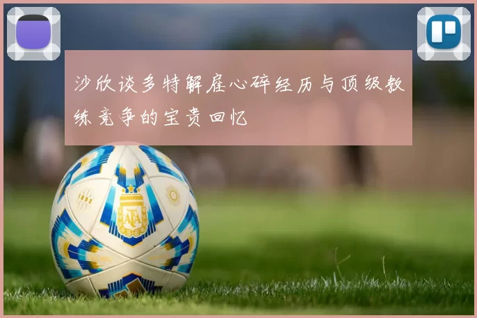沙欣谈多特解雇心碎经历与顶级教练竞争的宝贵回忆